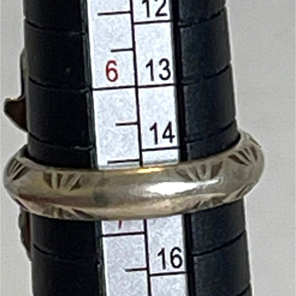 Sterling Silver Turquoise Native American Navajo Ring Size 6.75 Signed ES 8g VTG - Picture 10 of 15